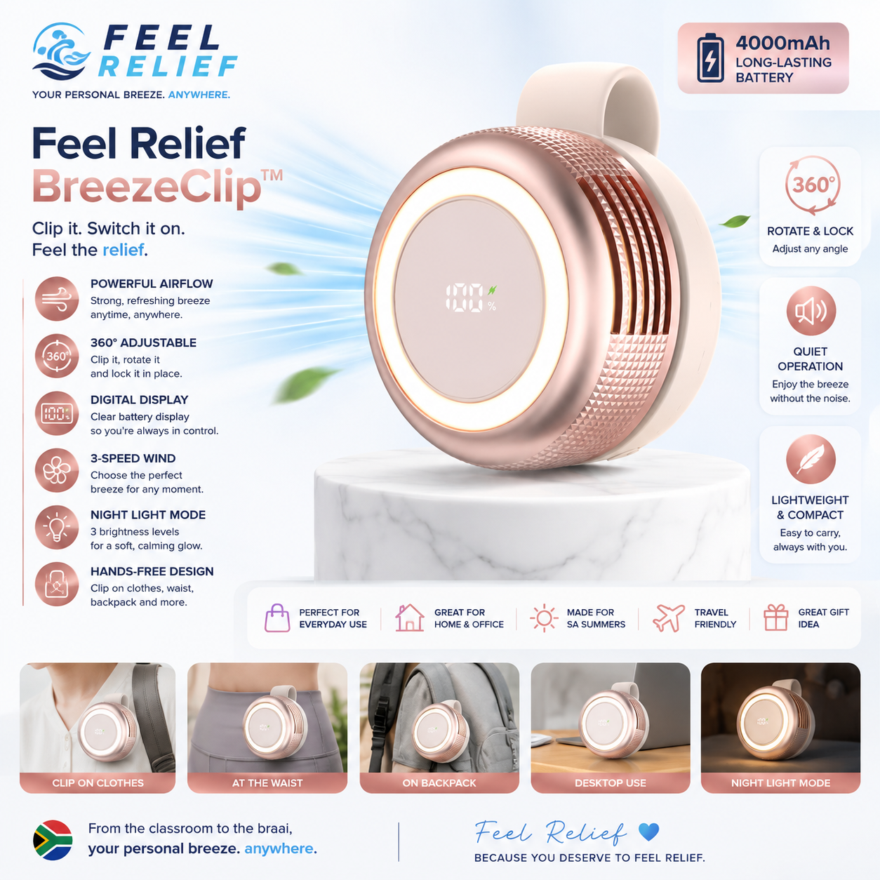 🌬️ Feel Relief BreezeClip™ Pro